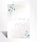 Eucalyptus Gold Minimal Wedding Invitation - Image 4