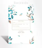 Azure Leaves Save the Date Invitation - Image 3