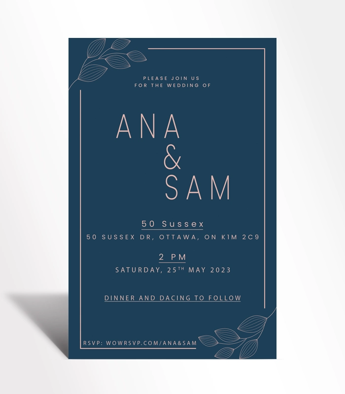 20 copy Midnight Minimalist Wedding Invitation - Image 1