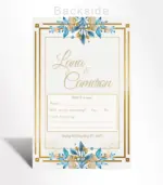 Royal Blue Floral Frame Wedding Invitation - Image 3