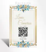 Royal Blue Floral Frame Wedding Invitation - Image 2