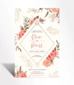 Rose Gold Diamond Wedding Invitation