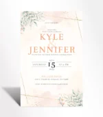 Blush Botanical Elegance Wedding Invitation