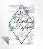 Midnight Diamond Floral Wedding Invitation