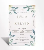 Sage Botanical Classic Wedding Invitation