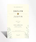 Ivory Botanical Minimal Wedding Invitation