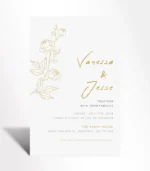Golden Line Art Wedding Invitation