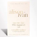 Champagne Texture Save the Date Card