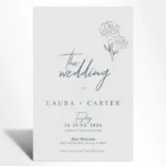 Modern Sketch Floral Wedding Invitation