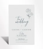 Modern Sketch Floral Wedding Invitation