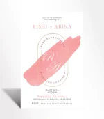 Blush Brushstroke Monogram Wedding Invitation