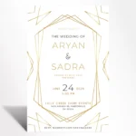 Golden Geometric Wedding Invitation