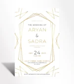 Golden Geometric Wedding Invitation