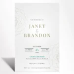 Modern Gold Line Wedding Invitation