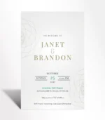 Modern Gold Line Wedding Invitation