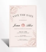 Blush Floral Save the Date Invitation