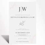 Elegant Monogram Minimalist Wedding Invitation