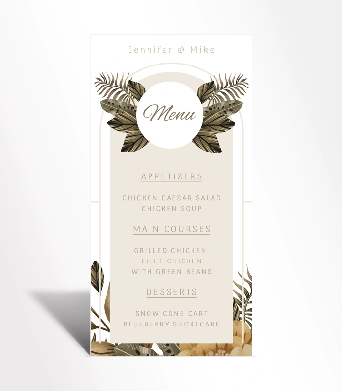 1 Golden Oasis Menu Card - Image 1