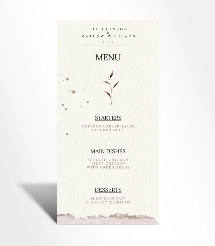 19 Rustic Linen Menu Card - Image 1