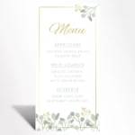 Golden Serenity Menu Card