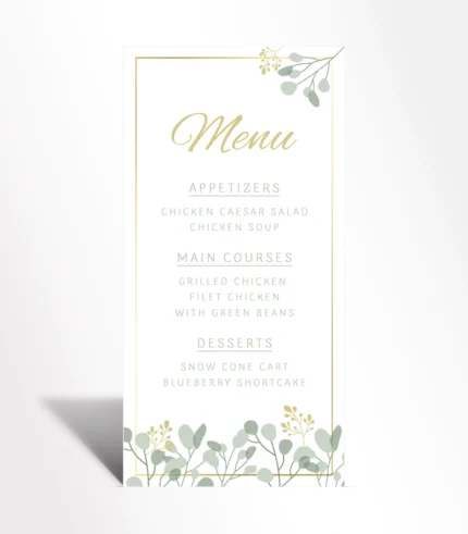 Golden Serenity Menu Card