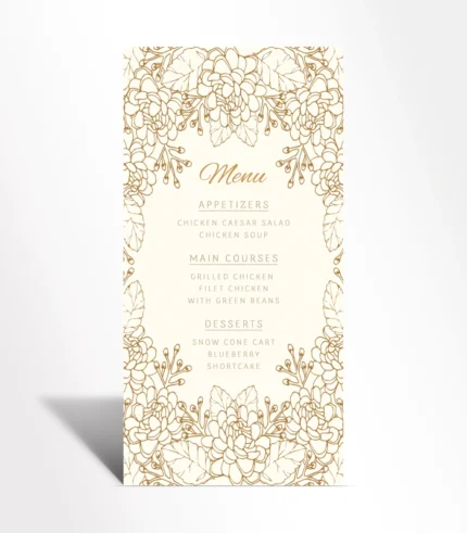 Golden Blossom Menu Card