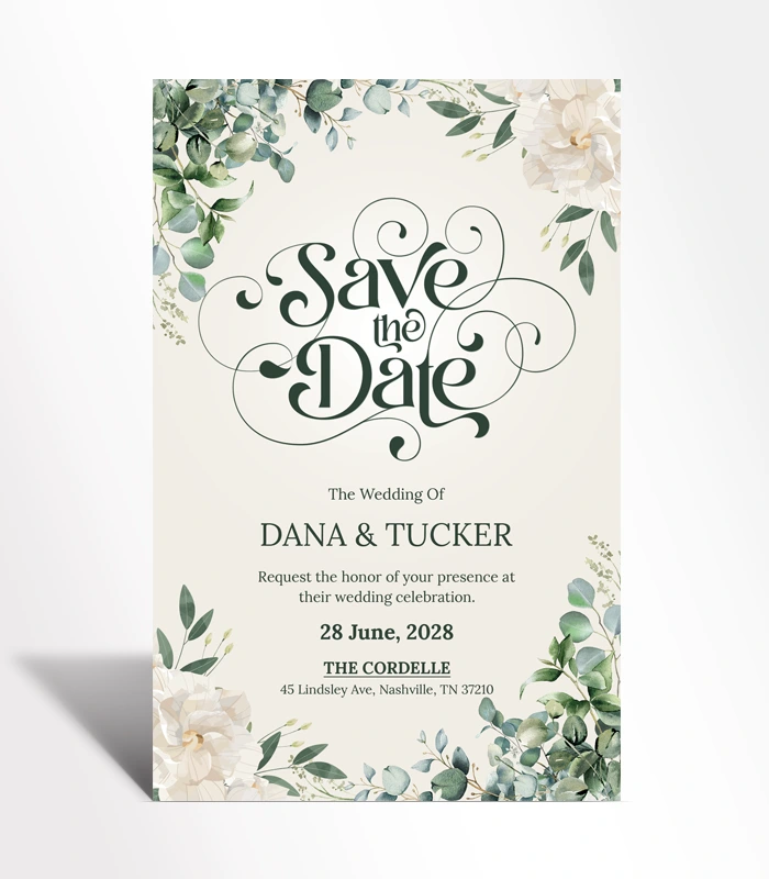 708 Enchanted Eucalyptus Save the Date Card - Image 1
