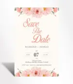 Blush Peony Save the Date Card