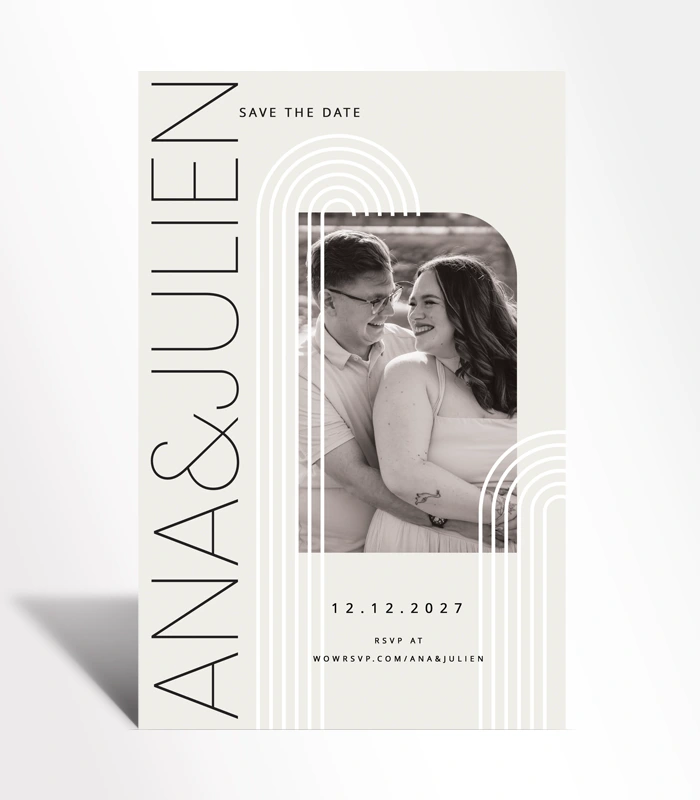 711 Modern Arch Photo Save the Date Card - Image 1