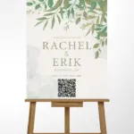 Botanical Elegance QR Welcome Sign
