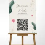 Meadow Blush QR Welcome Sign