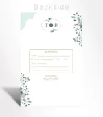 Mint Green Floral Wedding Invitation - Image 3