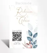 Blue and Blush Floral Wedding Invitation - Image 2