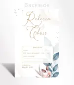 Blue and Blush Floral Wedding Invitation - Image 3