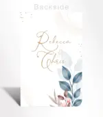 Blue and Blush Floral Wedding Invitation - Image 4