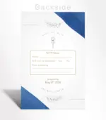 Blue Watercolor Rose Wedding Invitation - Image 3